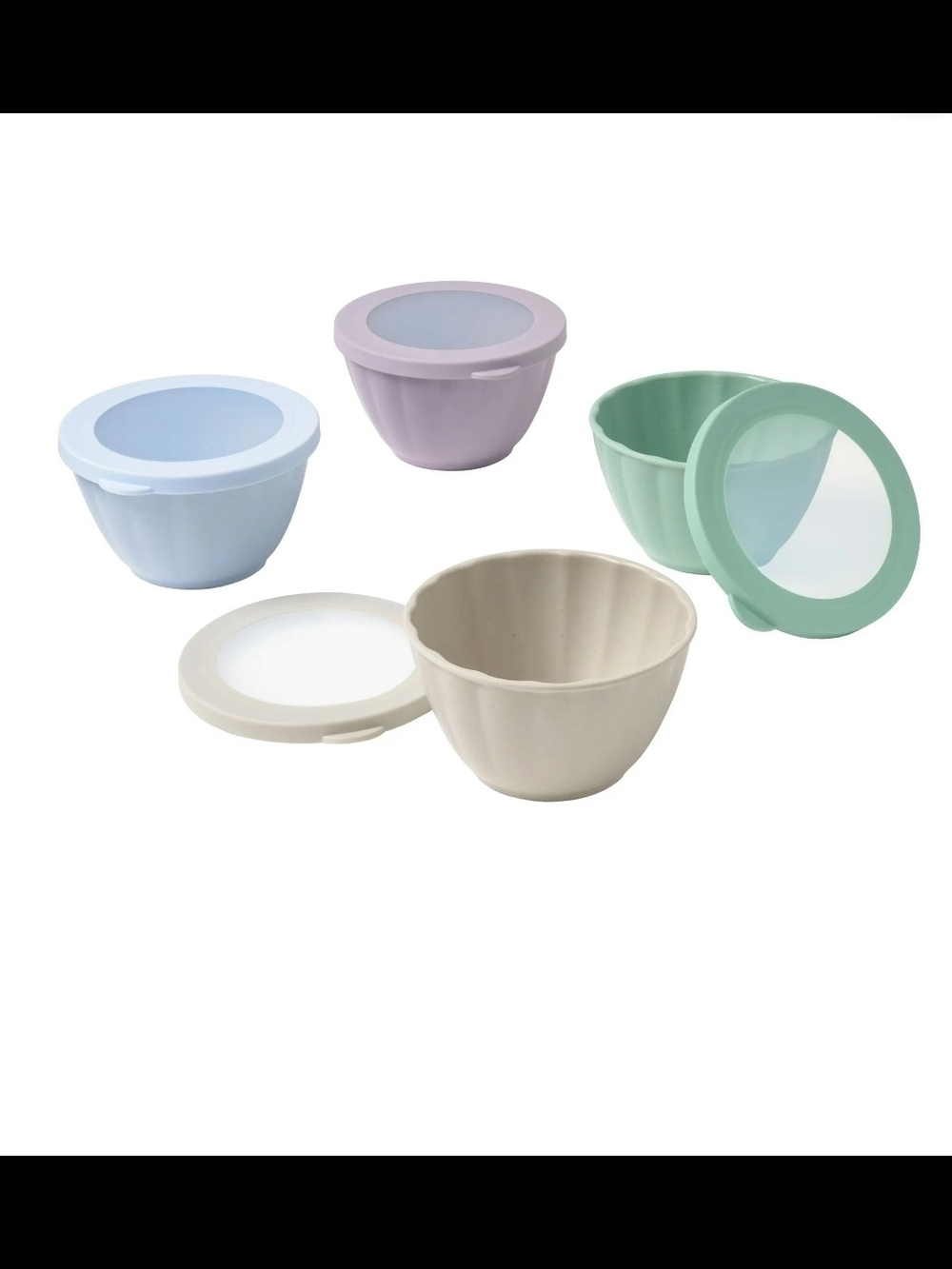 The Pioneer Woman Set of 4 Pastel Plastic Storage Bowls with Lids